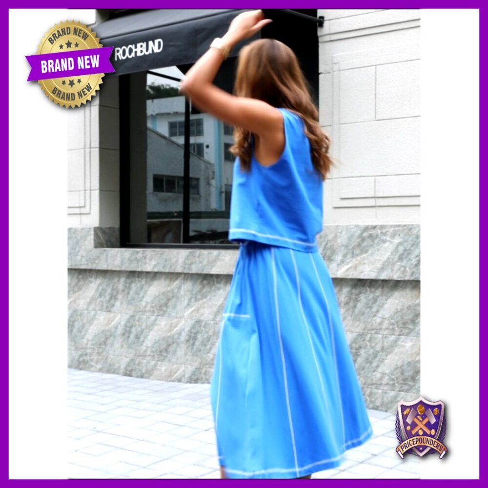 Cropped Sleeveless Tank Top and High Waisted Maxi Skirt Lounge Set Matching - Picture 7 of 7